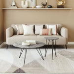 Gray & Black Round Coffee Table Set, Laminated MDF & Steel by Zuo Modern
