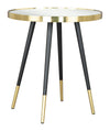 Gold & Black Mirror Glass Side Table – Glam Accent Furniture