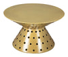 Gold Iron Coffee Table, 17" H Round Design by Zuo Modern