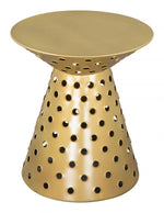 Proton Side Table in Gold 20"H – Modern Powder-Coated Iron Table for Living Room or Lounge by Zuo Modern