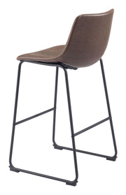 Bar Chairs with Black Powder Coated Legs and PU Seat by Zuo Modern