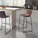 Sculpted Ergonomic Bar Height Chairs in Espresso by Zuo Modern