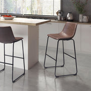 Sculpted Ergonomic Bar Height Chairs in Espresso by Zuo Modern