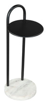 Christian Side Table Black & White – Modern Iron and Marble Accent