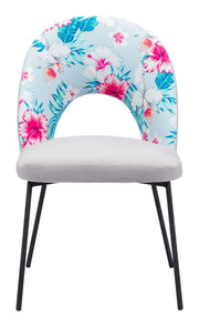 Modern Tufted Dining Chair Set – Multicolor Fabric