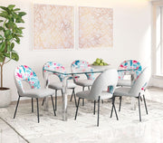 Boho Glam Dining Chair Pair in Multicolor Velvet