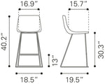 Tall Velvet Bar Chairs – Set of 2