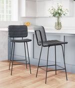 Modern Counter Stool in Faux Leather (Set of 2)