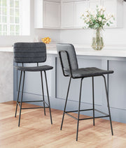 Modern Counter Stool in Faux Leather (Set of 2)