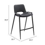 Stylish Urban Counter Stool Pair – Black