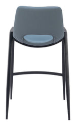 Blue Gray Counter Height Stools with Armrests