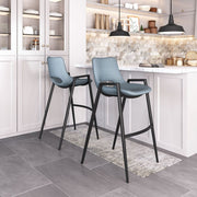 Azure Gray Barstool With Arms 39