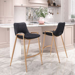 Black and Gold Bar Chairs With Armrests 35.6