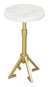Maurice Side Table White & Gold – Modern Marble Top & Iron Base