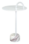 Will Side Table White – Modern Marble Base & Powder-Coated Iron Top by Zuo