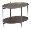 Bronze 2-Tier Round Coffee Table for Living Room by Zuo Modern