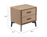 Montana Two-Drawer Side Table Brown – Indoor Storage Table On Powder-Coated Steel