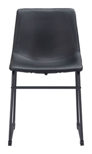 Transitional Dining Chairs – Black Upholstery & Steel Support Frame