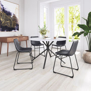 Contemporary Dining Chair Pair – Black Metal Base & Sculpted Seat