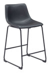Faux Leather Black Counter Stool Set for Kitchen by Zuo Modern