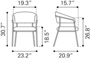 Powder-Coated Steel Frame Dining Chair – Cream Upholstery