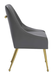Modern Gray and Gold Accent Chair for Dining or Office