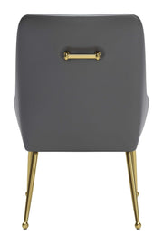 Luxurious Gold Base Dining Chair – Gray Upholstered Cushion