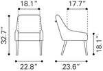 Modern Gray and Gold Accent Chair for Dining or Office