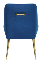 Velvet Dining Chair – Navy Upholstery with Gold Powder-Coated Frame