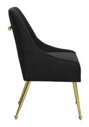 Velvet Dining Chair with Luxurious Gold Base