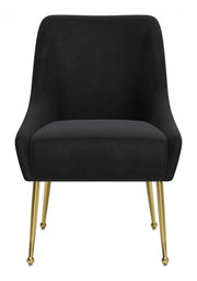 Contemporary Black Velvet Accent Chair for Dining Spaces