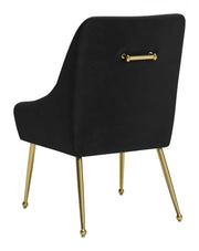 Plush Black Velvet Dining Chair for Home or Lounge
