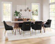 Modern Upholstered Dining Chair with Gold Frame