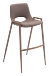 Mid-Century Barstool 39″ H Faux Leather Brown by Zuo Modern (Set of 2)