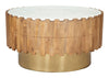 Bombay Coffee Table – Round Natural Marble Top with Painted Wood Frame, 30.1 Inch