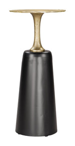 Chenai Drink Table Black 26"H – Electroplated Metal Round Tabletop With Powder-Coated Iron Base By Zuo Modern