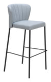 Linz Gray Counter Stool – Faux Leather Stackable 39" H by Zuo Modern