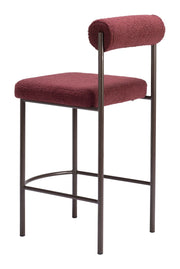Zuo Modern  Livorno Modern Red & Bronze Counter Stool 36.2