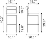 Zuo Modern  Elegant Livorno Barstool 40.2