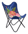 Modern Multicolor Accent Chair with Cotton Fabric and Iron Frame