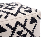 Textured Beige Ottoman – Modern Indoor Pouf Seat