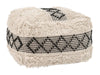 Beige & Black Ottoman – Woven Cotton Boho Accent