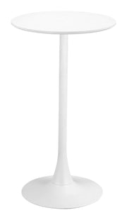 Zuo Modern White Pedestal Bar Height Table