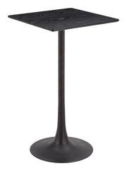 Zuo Modern Valleta Bar Table Black – Compact Faux Wood Dining Table