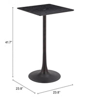 Contemporary Square Bar Table in Black – 41.7
