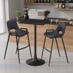 Black Modern Bar Table by Zuo Modern – Square Pedestal Design for Dining Spaces