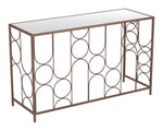 Bronze Console Table 30.1" H with Mirror Glass Top and Steel Frame for Hallway Decor by Zuo Modern