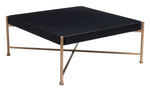 Coffee Table – 17.3" H, Modern Black Powder-Coated Steel & Fir Wood Frame By Zuo Modern