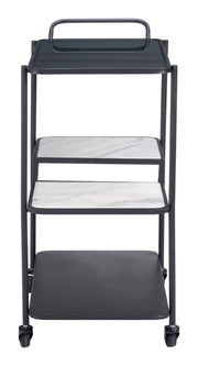 Rolling Black Bar Cart – Elegant Serving Trolley By Zuo Modern