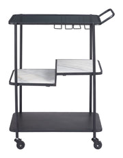 Modern 3-Shelf Serving Cart – Stylish Marble Detail By Zuo Modern
